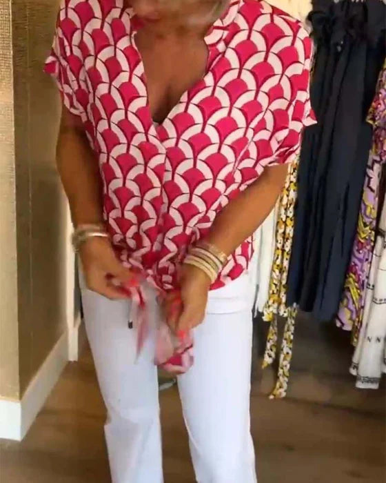 Stelani | Casual Top Met Print En V Hals