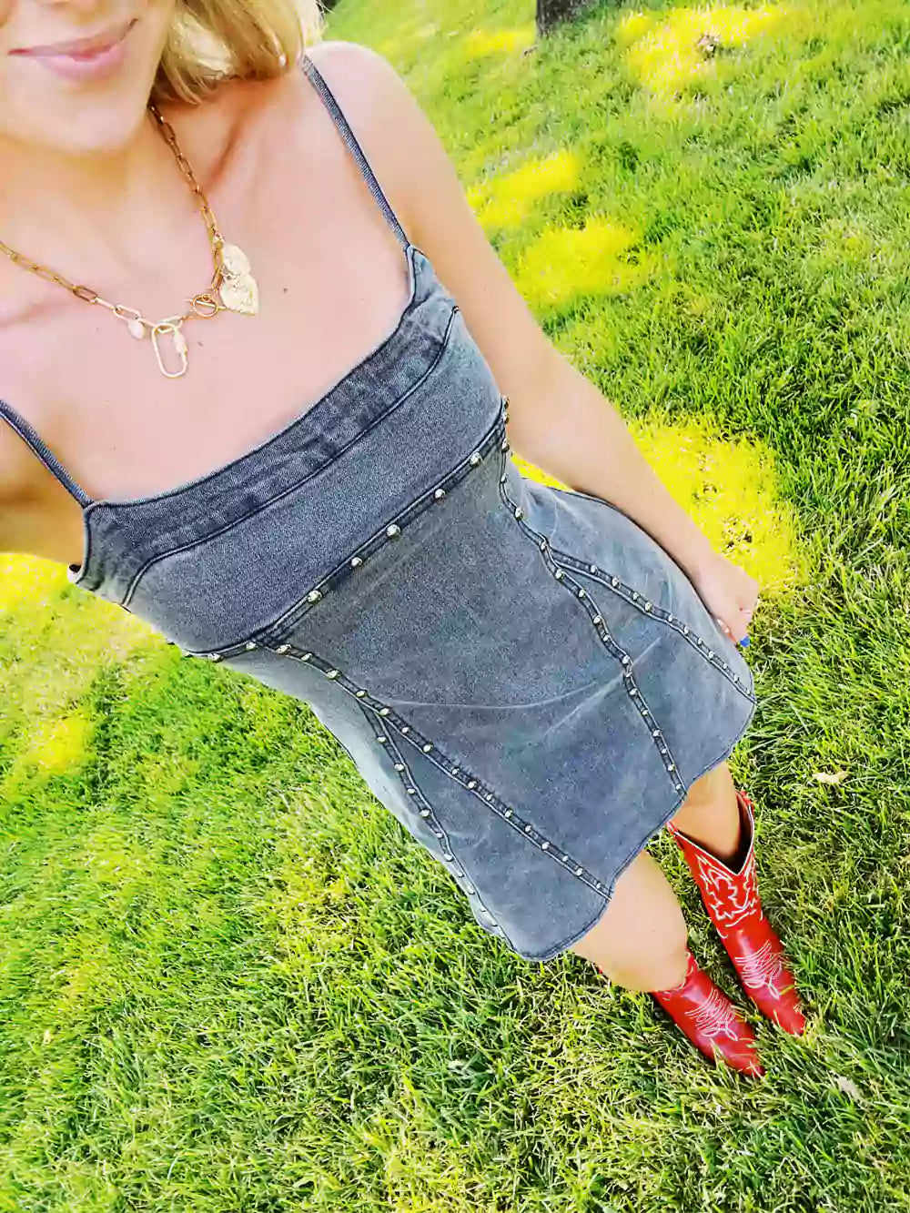 Denim mini-jurk