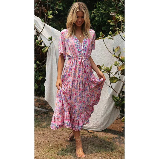Juul™ Landelijke Ibiza Style Jurk Lang