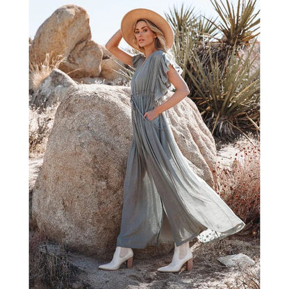 Sara™ Maxi Groen/Grijze Ibiza Jurk