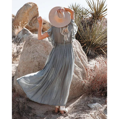 Sara™ Maxi Groen/Grijze Ibiza Jurk