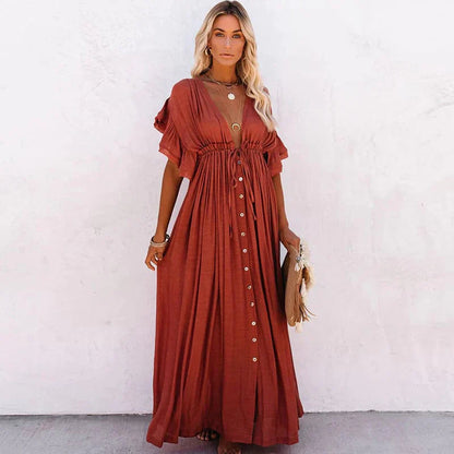 Julie™ - Rode Lange Strand Jurk