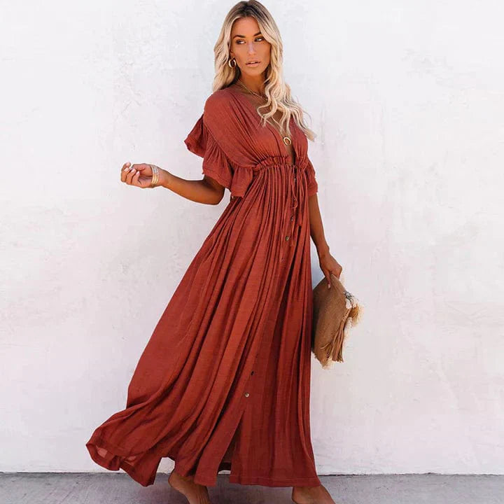 Julie™ - Rode Lange Strand Jurk