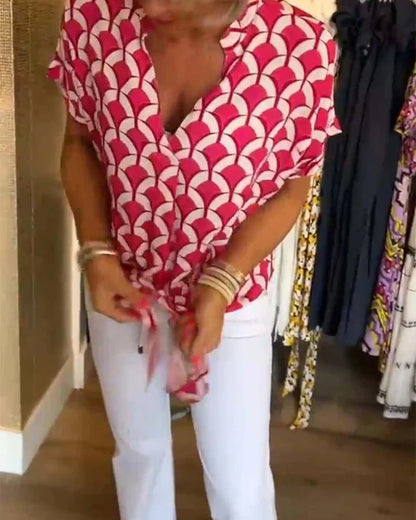 Stelani | Casual Top Met Print En V Hals